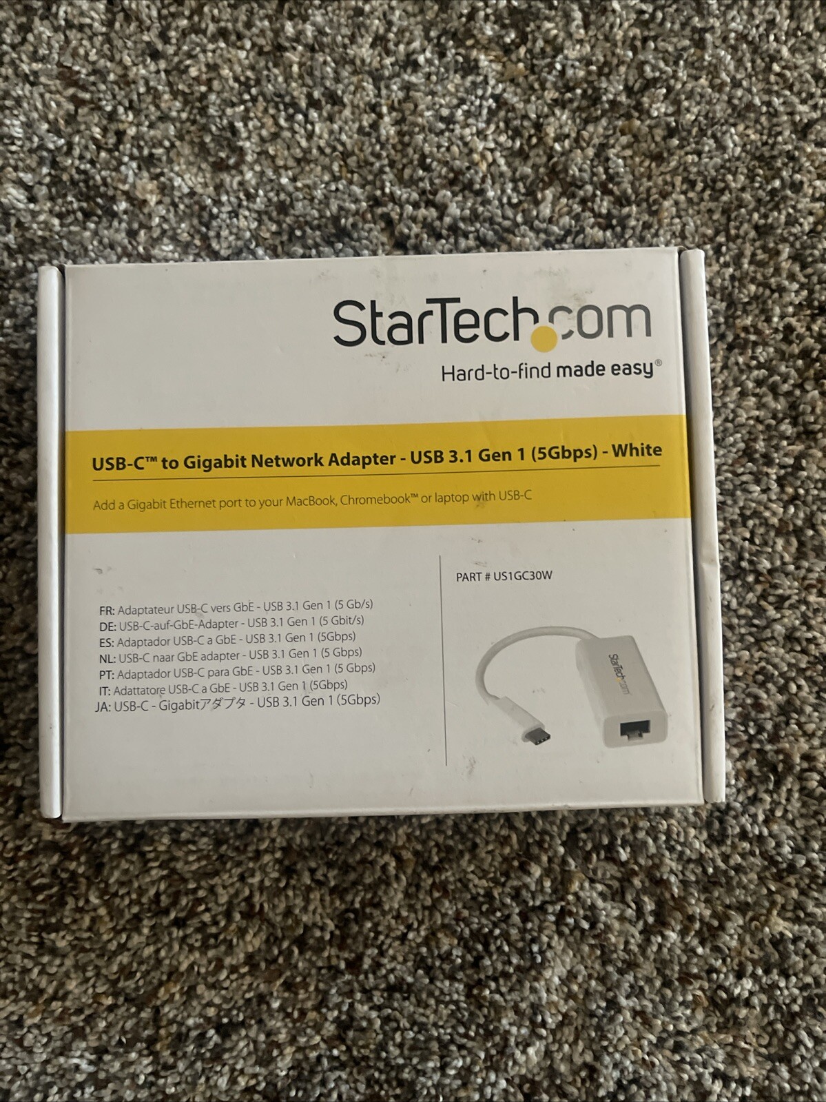 StarTech.com USB-C to Gigabit Ethernet Network Adapter US1GC30W USB 3.1 5Gbps