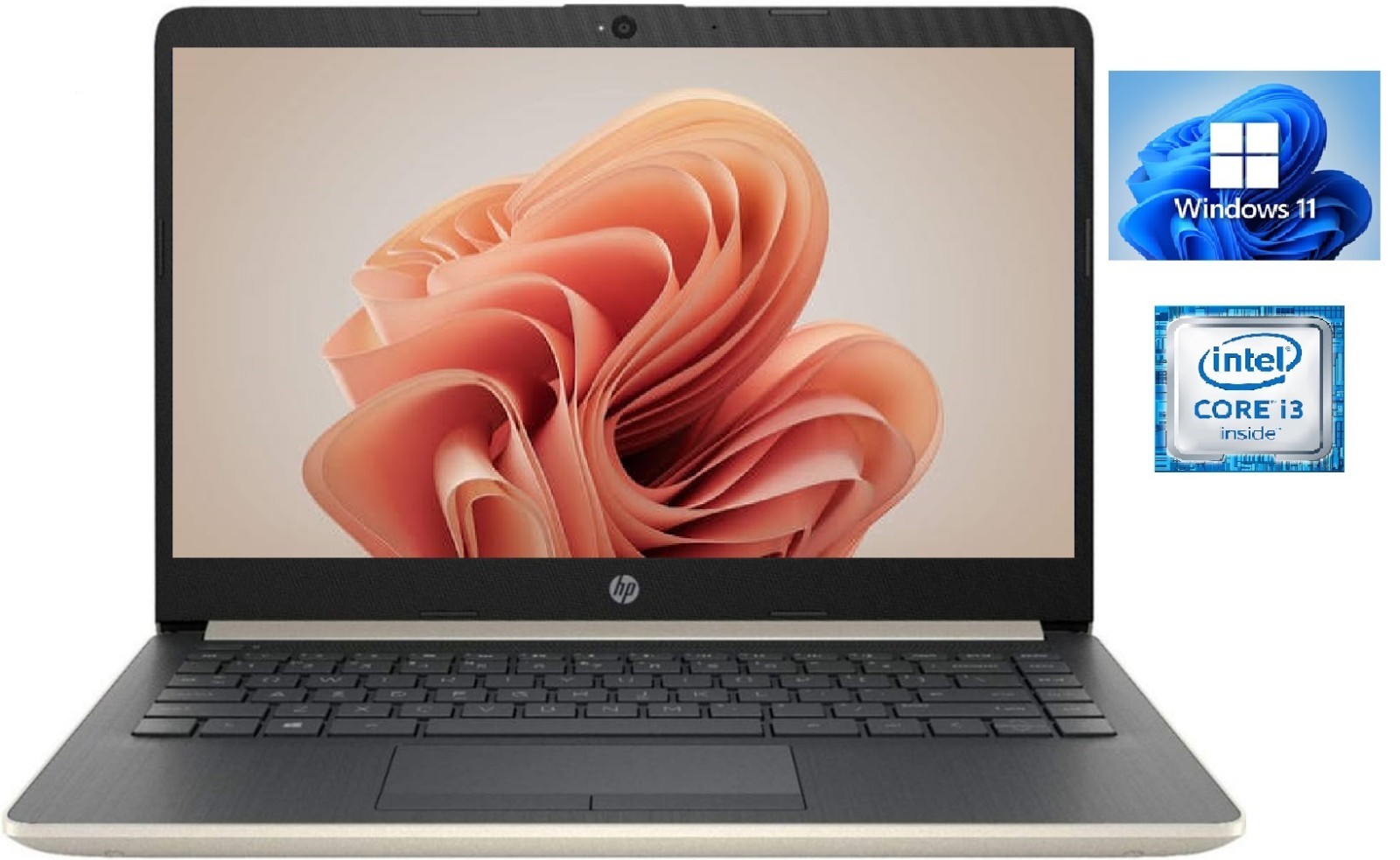 HP 14" HD Laptop, Intel Dual-Core i3 CPU, 8GB RAM, 128GB SSD, Win 11, Ash Silver