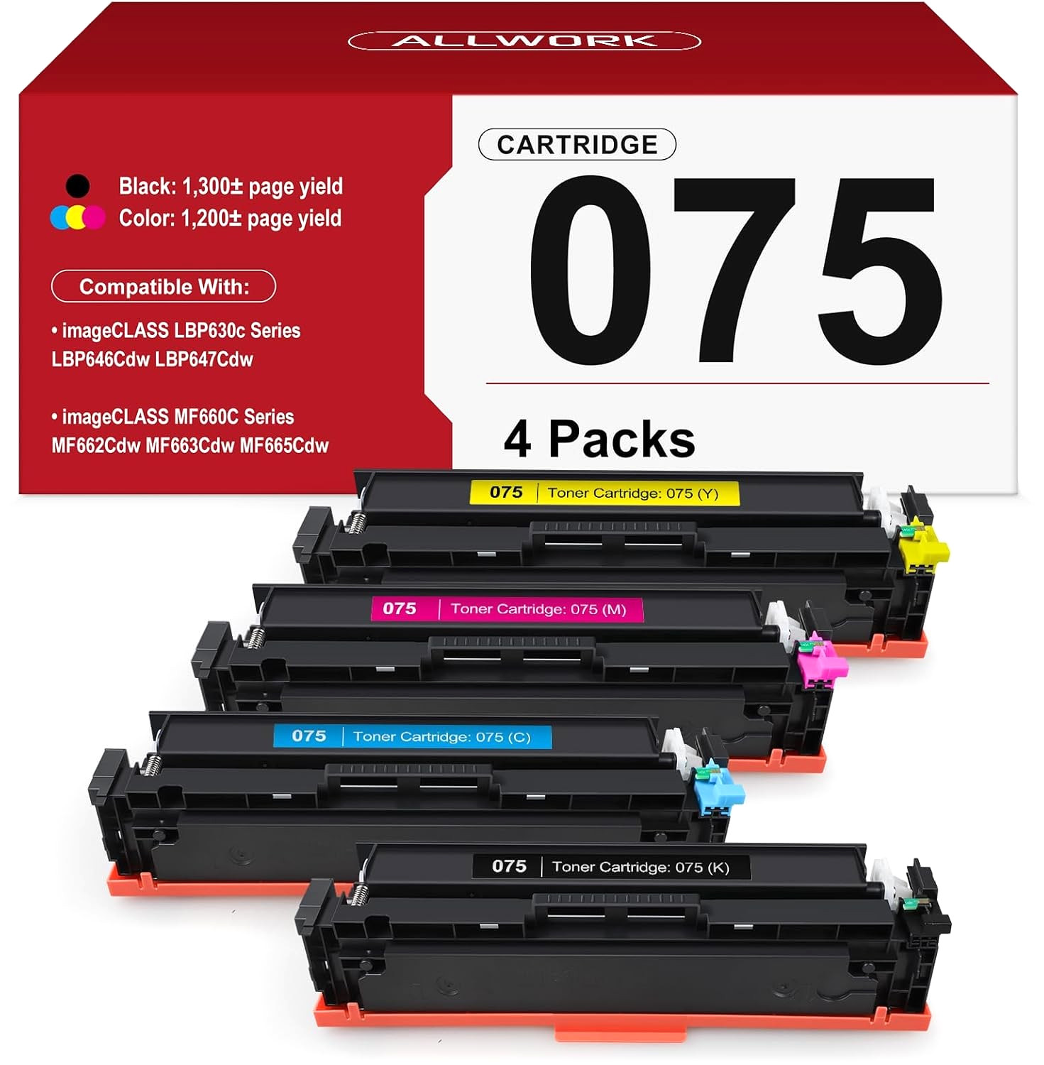 075 Toner Cartridge for Canon Color imageCLASS MF662Cdw MF663Cdw LBP646Cdw LBP64
