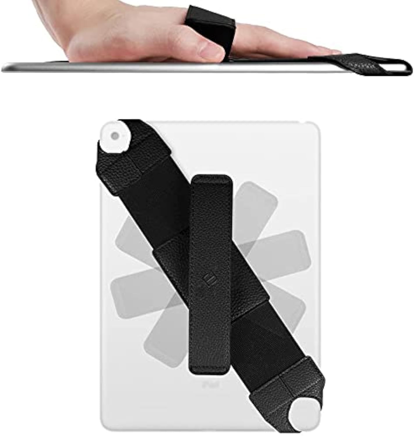 Universal Hand Strap Holder, 360 Degrees Swivel PU Leather Handle Grip with E...
