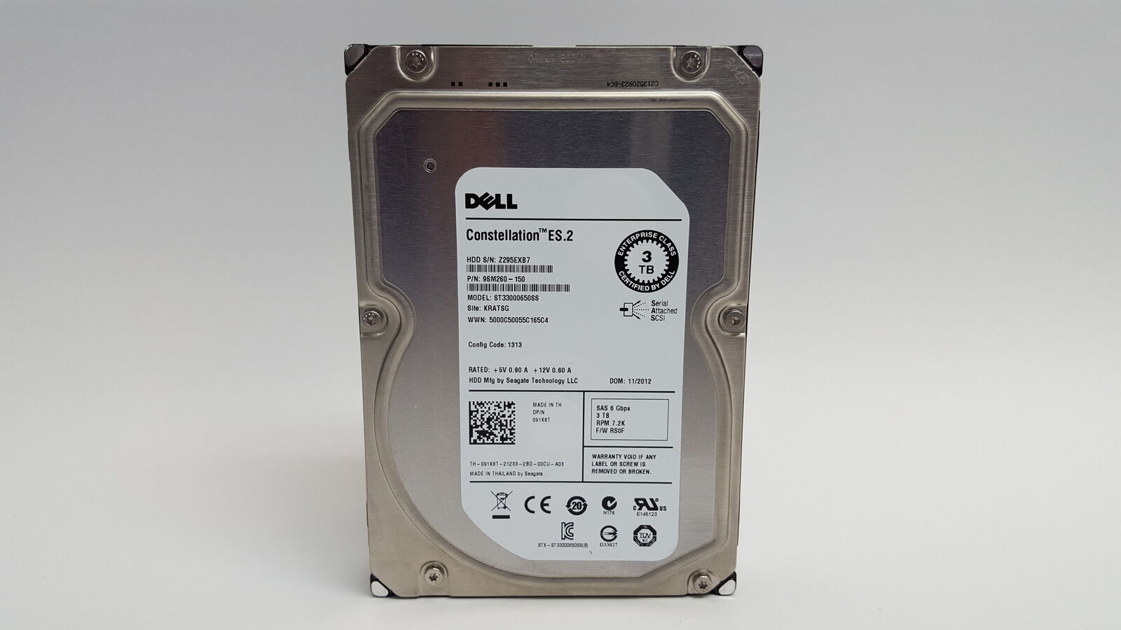 Lot of 10 Seagate Dell ST33000650SS 3 TB SAS 2 3.5 in Enterprise Hard Drive