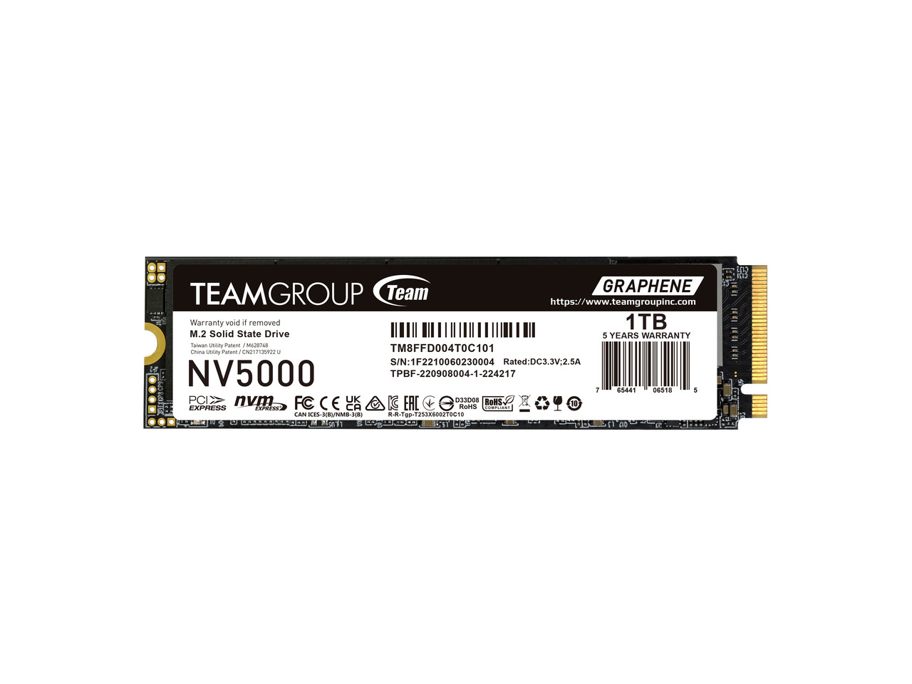 Team Group NV5000 M.2 2280 1TB PCIe 4.0 x4 with NVMe Internal Solid State Drive