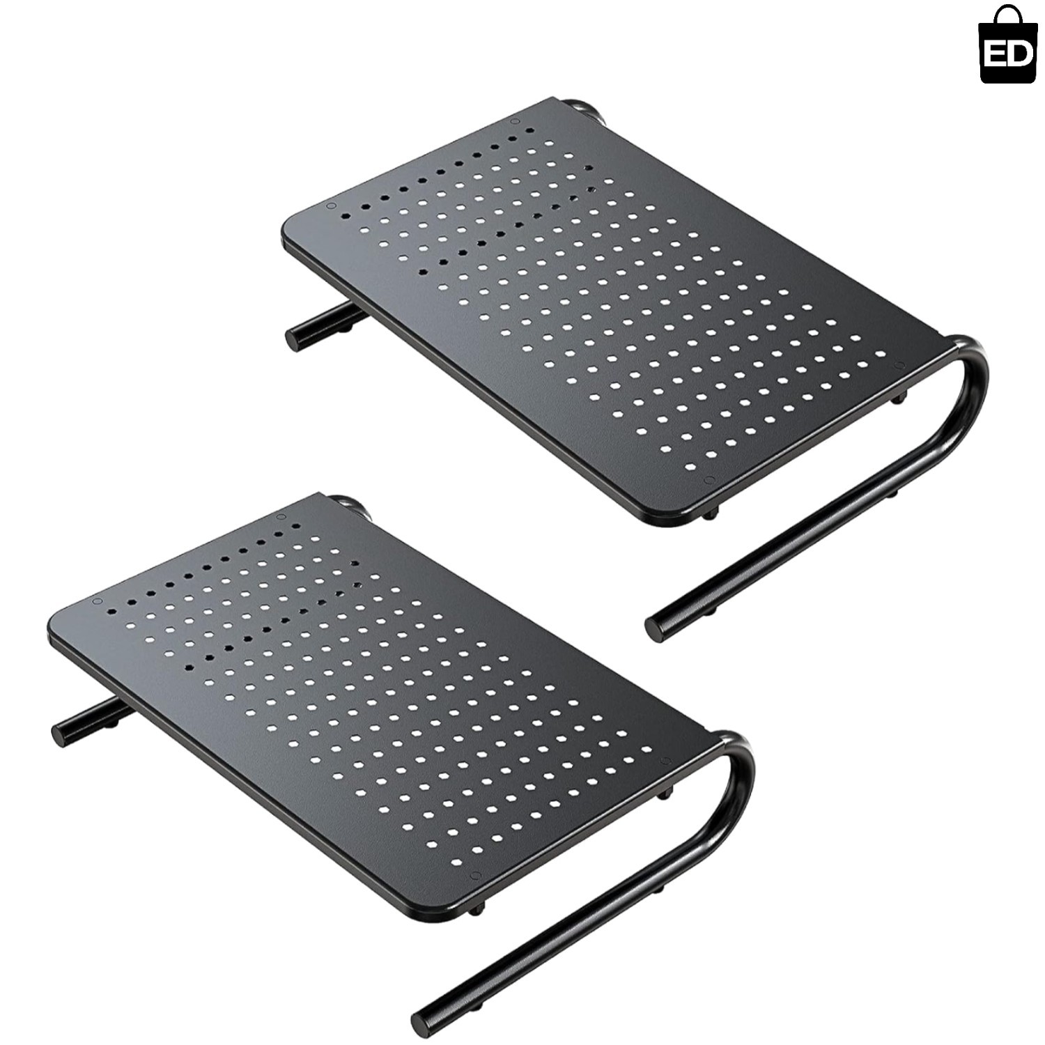 Compact Vented Laptop Stand Riser for Desk – Stylish Metal Computer Organizer