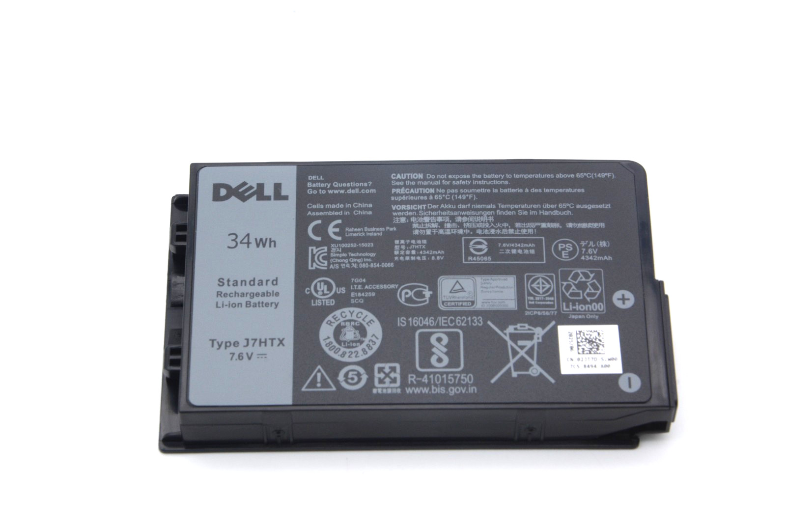 Genuine J7HTX Battery For Dell Latitude 12 7212 7202 7220 451-BCDH 7XNTR 34Wh