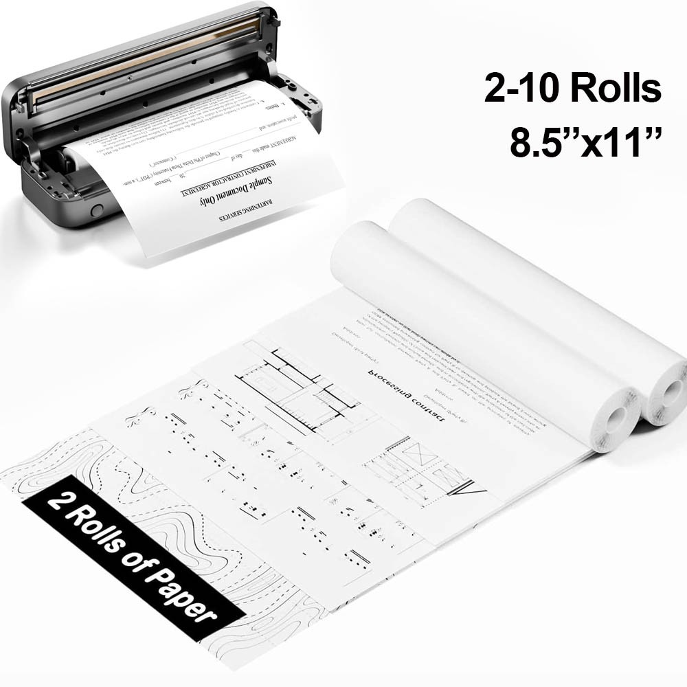 8.5"x11" Thermal Paper 2-10 Rolls US Letter Quick-Dry Print Paper 8.5" x 275"