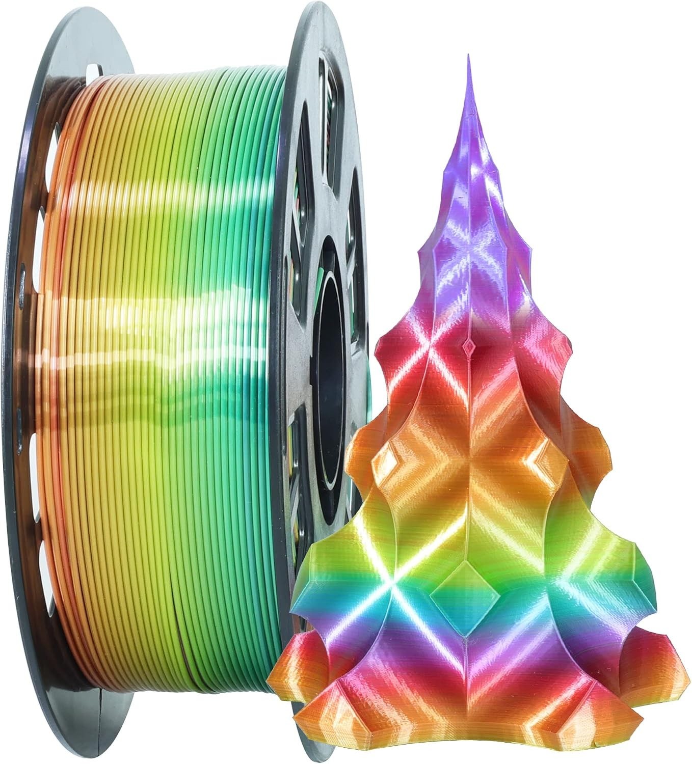 1.75mm 1Kg Silk Shiny PLA Most Basic Popular Multicolored Color Change Rainbow