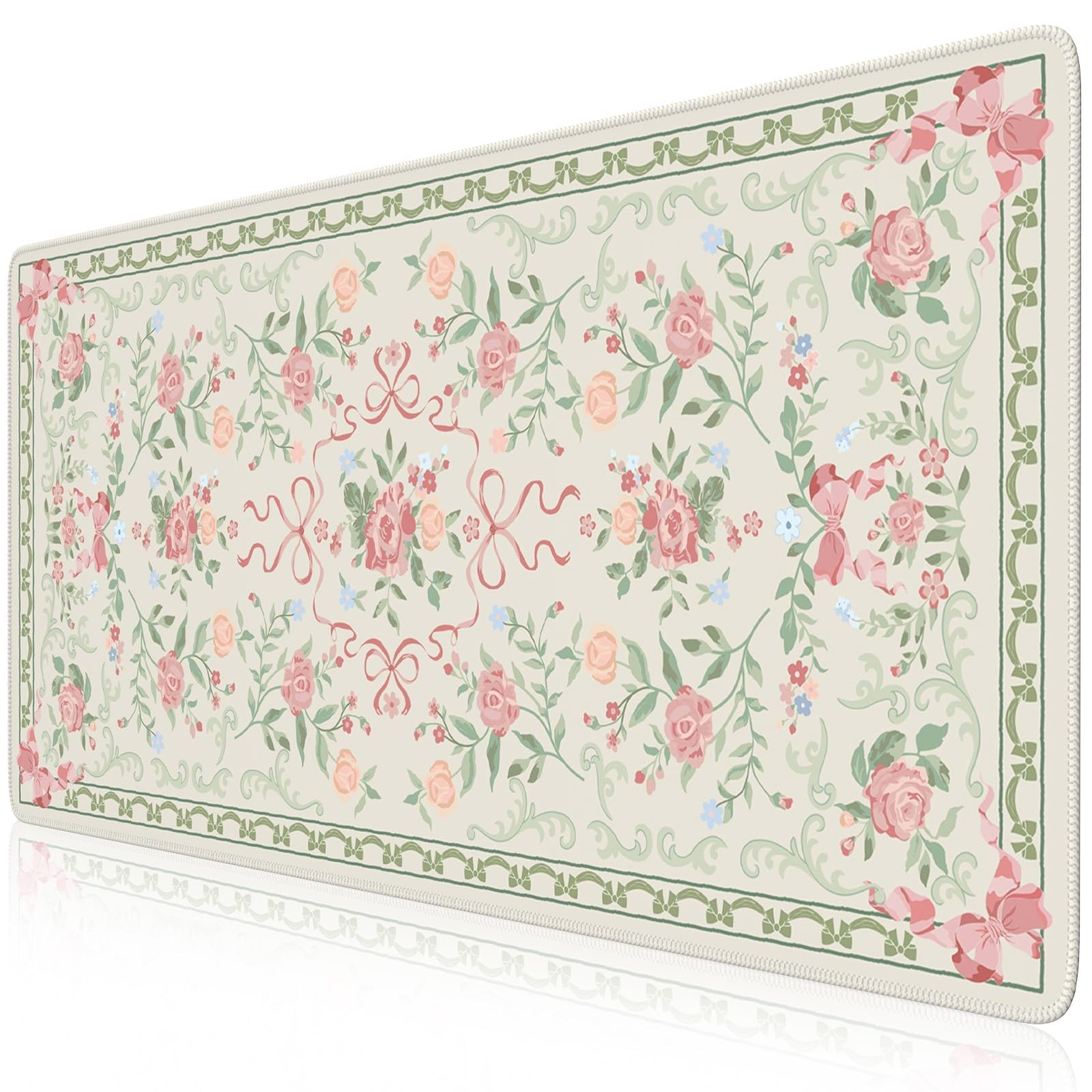 Green Desk Mat,Cute Desk Pad for Keyboard and Mouse