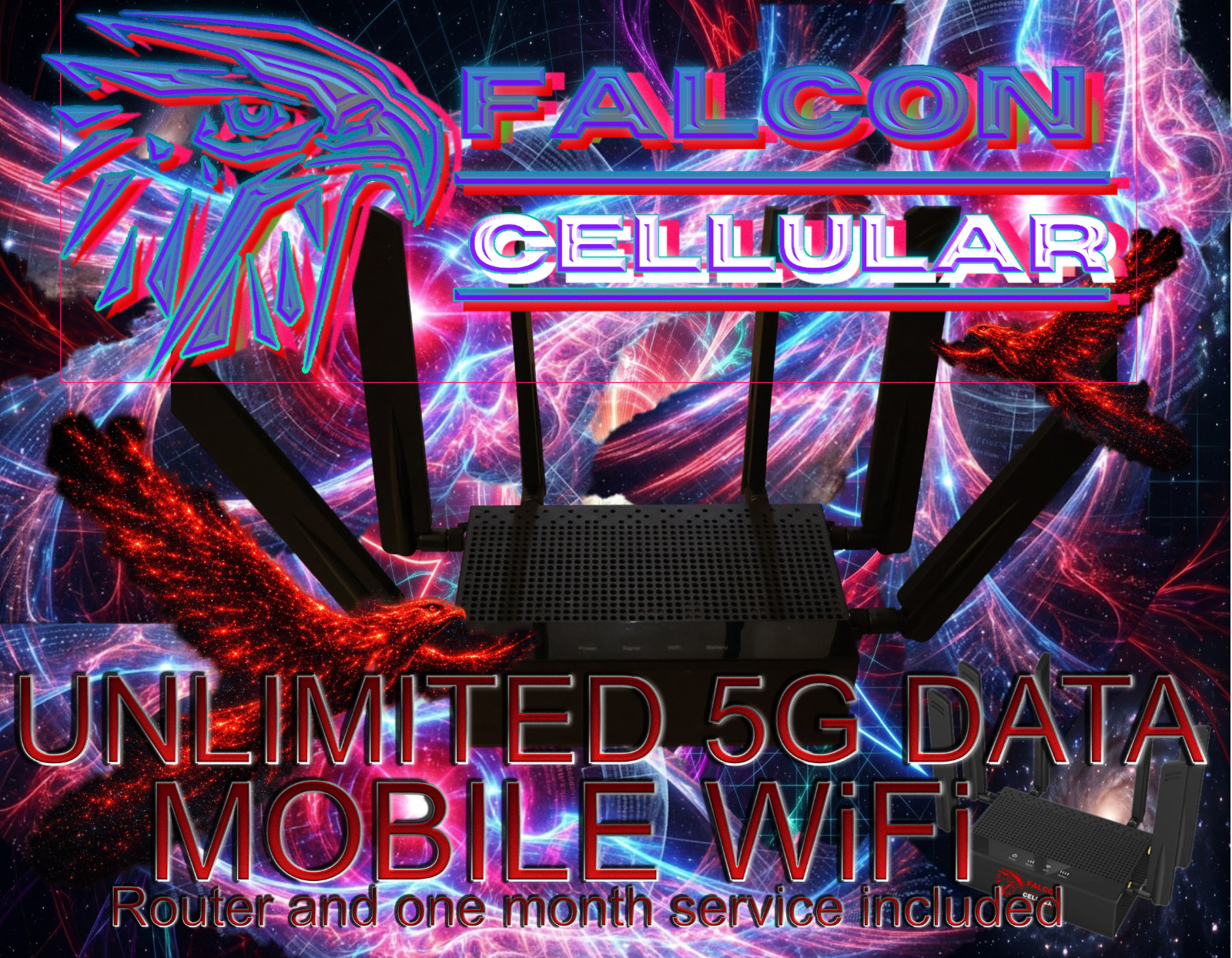 Unlimited Data at Full Speed 5G 1 Month service included with Router Rural WiFi