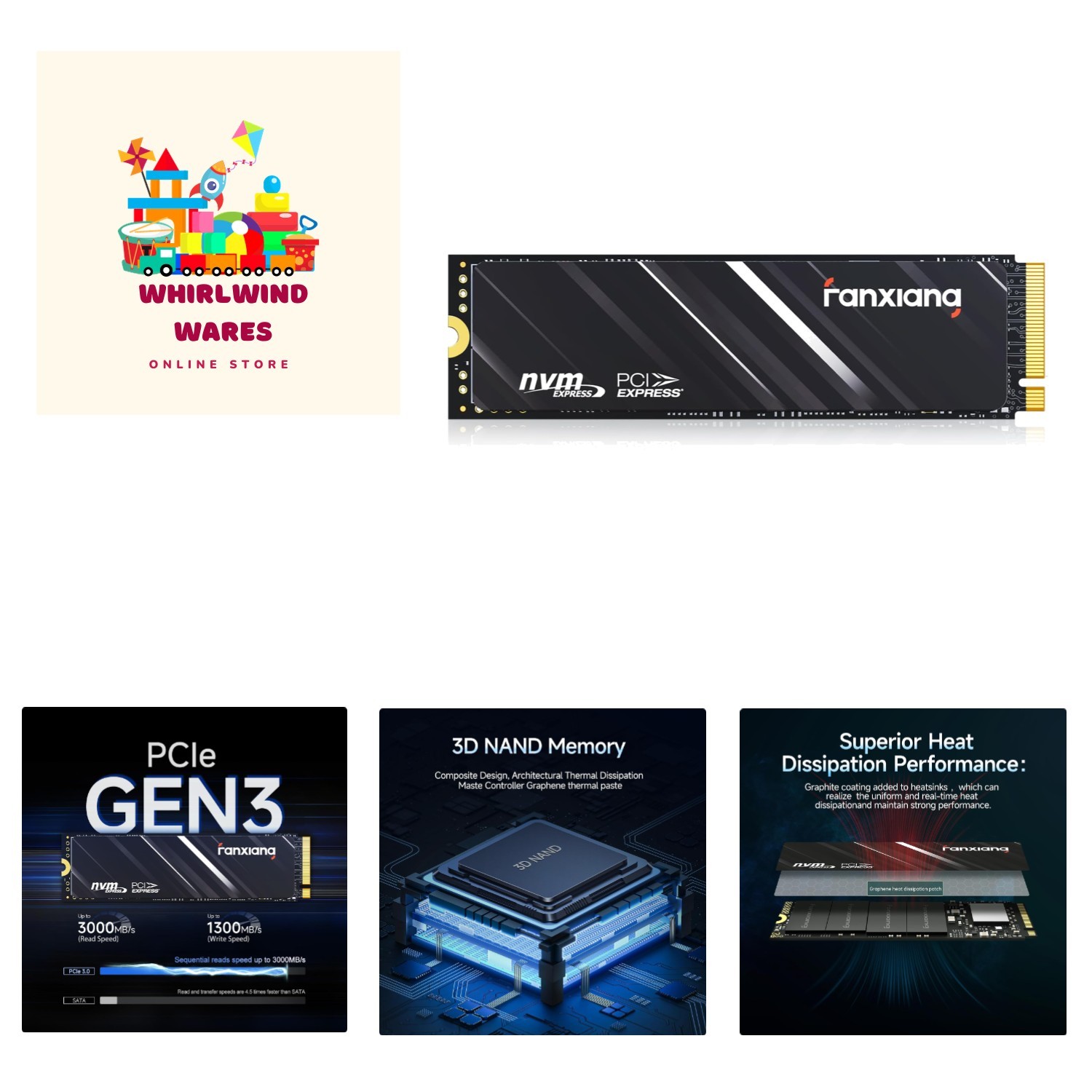 High-Speed 512GB S501Q NVMe SSD with 3D NAND Technology for Laptops & Desktops