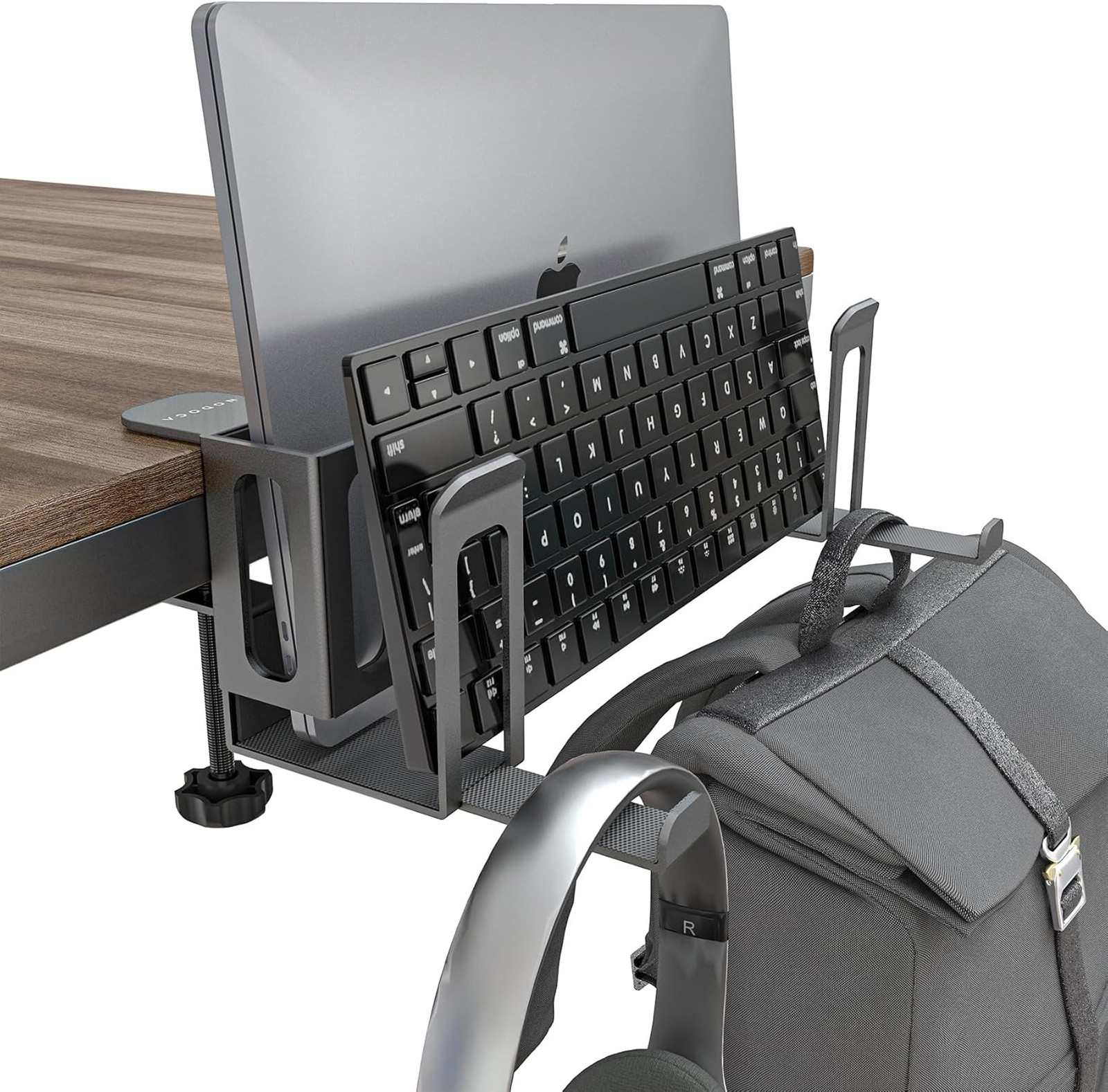 Laptop Stand, Vertical Desk Storage for MacBook Surface Samsung HP Dell, with