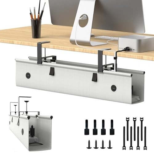 KIGJU UNDER DESK CABLE MANAGEMENT TRAY 30" CORD ORGANIZER LXQ-03 - GREY