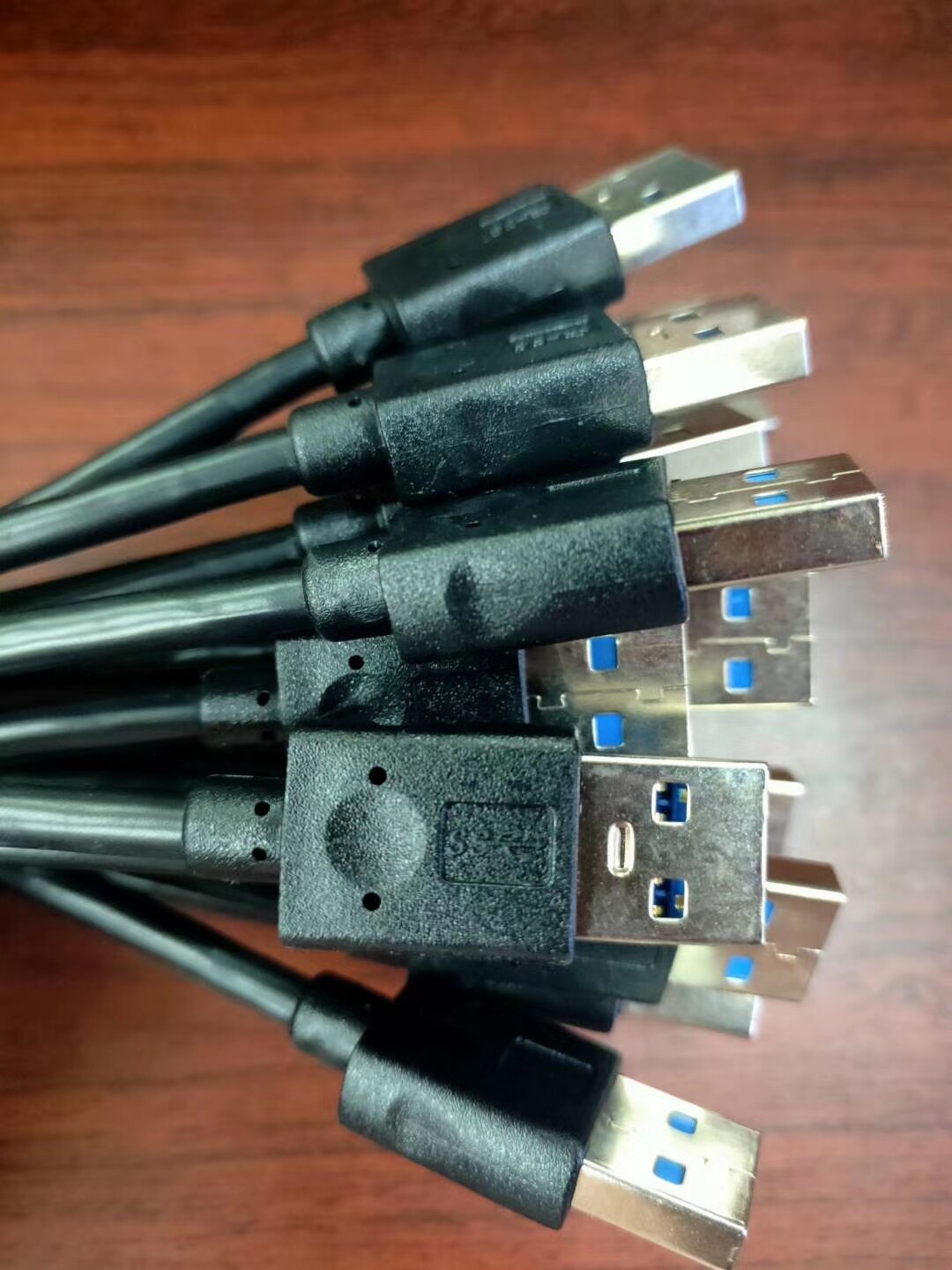 5 pcs USB3.0 AM-AM Male to Male Plug Extension Cable 30cm Black Color
