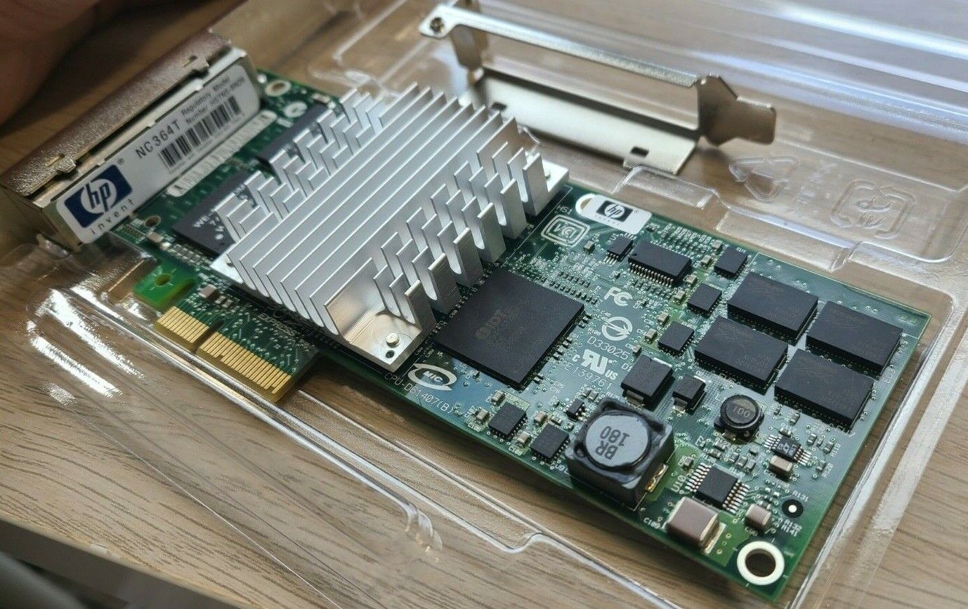 HP NC364T PCI-E x4 Quad 4 Port Gigabit Ethernet Server Network Adapter Card NIC