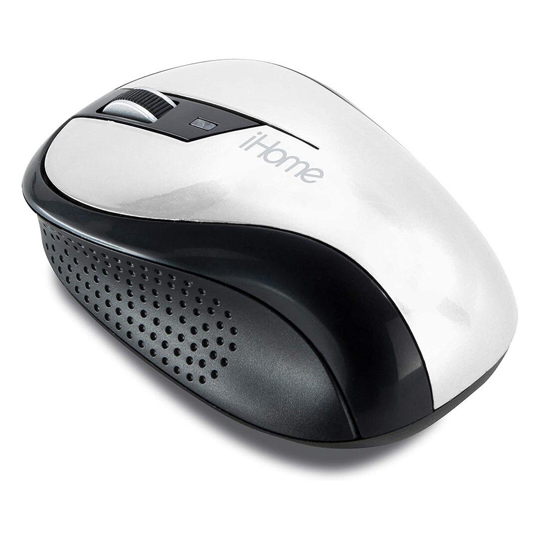 iHome IH-M2010W Ergonomic Wireless Desktop Mouse Easy Sync White