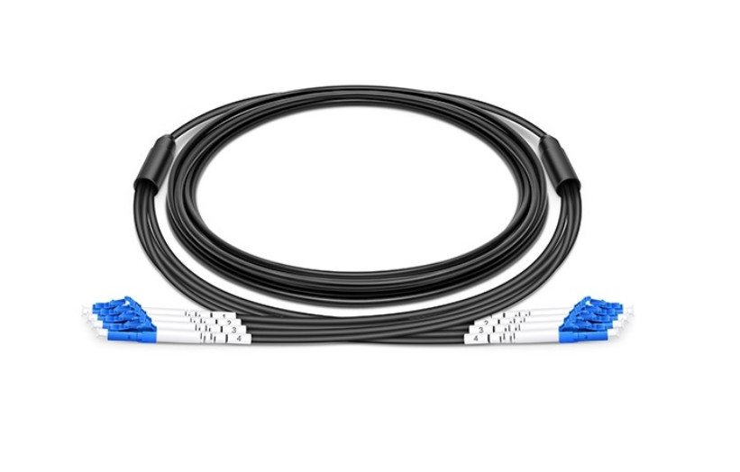 100M LC 4 Strands Singlemode Military-Grade Armored Fiber Optic Patch Cable -596