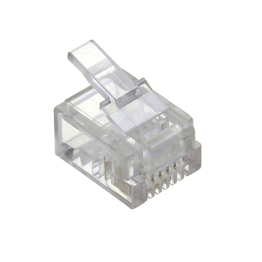 50 Pack RJ11 Modular Plug for CAT3 Cable 6P4C Connectors Telephone Solid Plugs