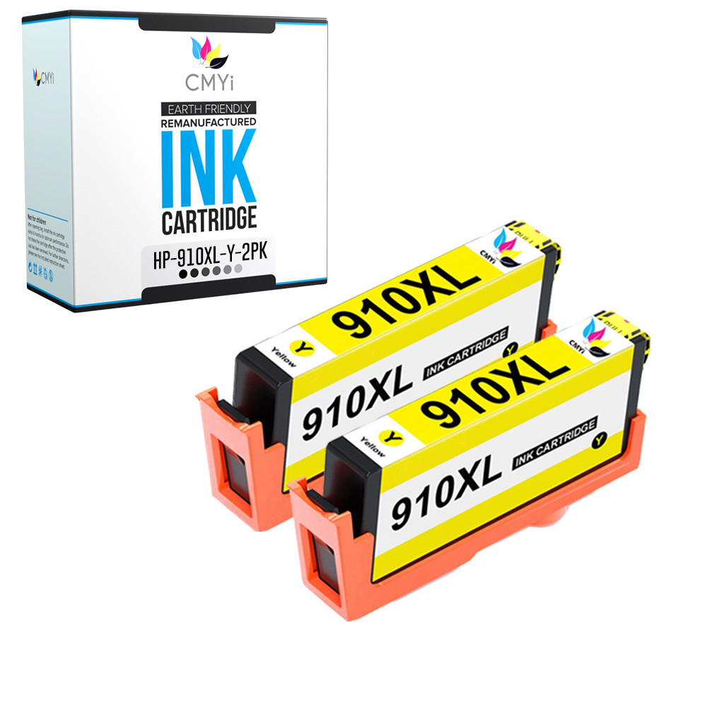 2-Pack Compatible HP 910XL Yellow Ink Cartridge for OfficeJet Pro 8020 8021 8022