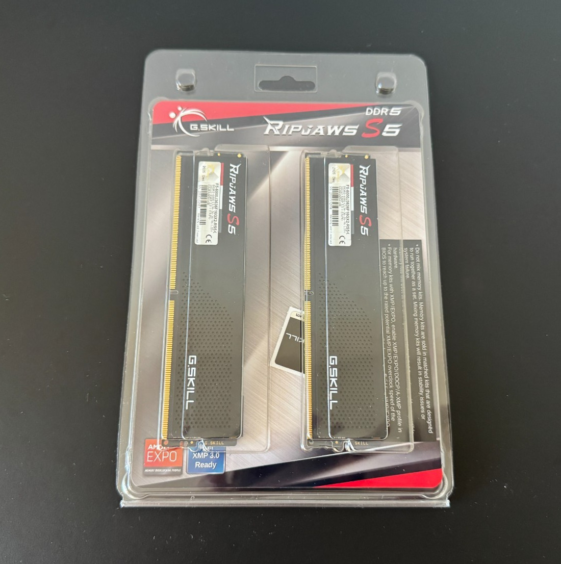 G.Skill Ripjaws S5 32GB (2 x 16GB) DDR5-6000 PC5-48000 Desktop Memory RAM