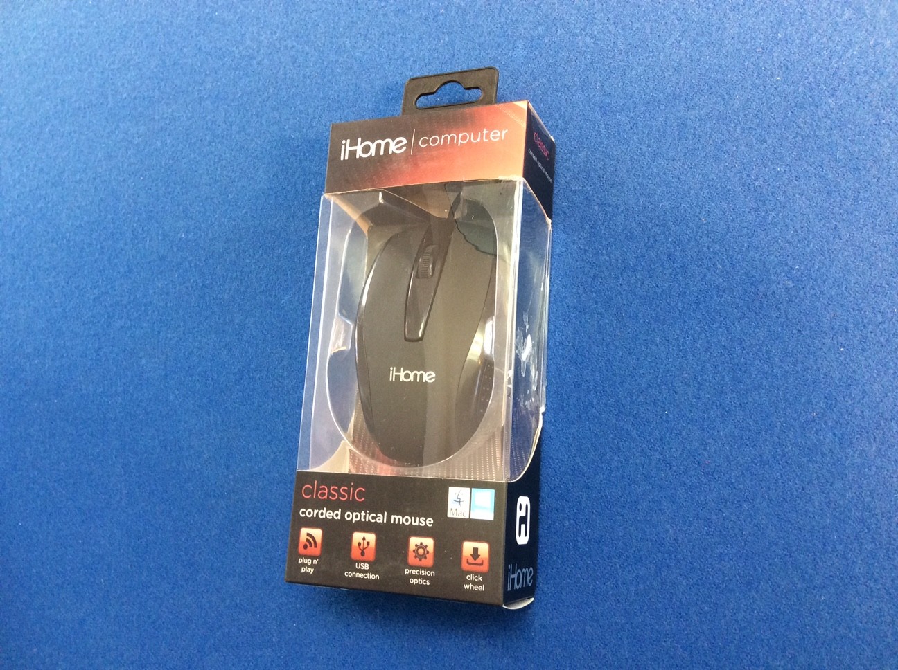 Computer optical mouse - available in classic corded or graphite wireless, black