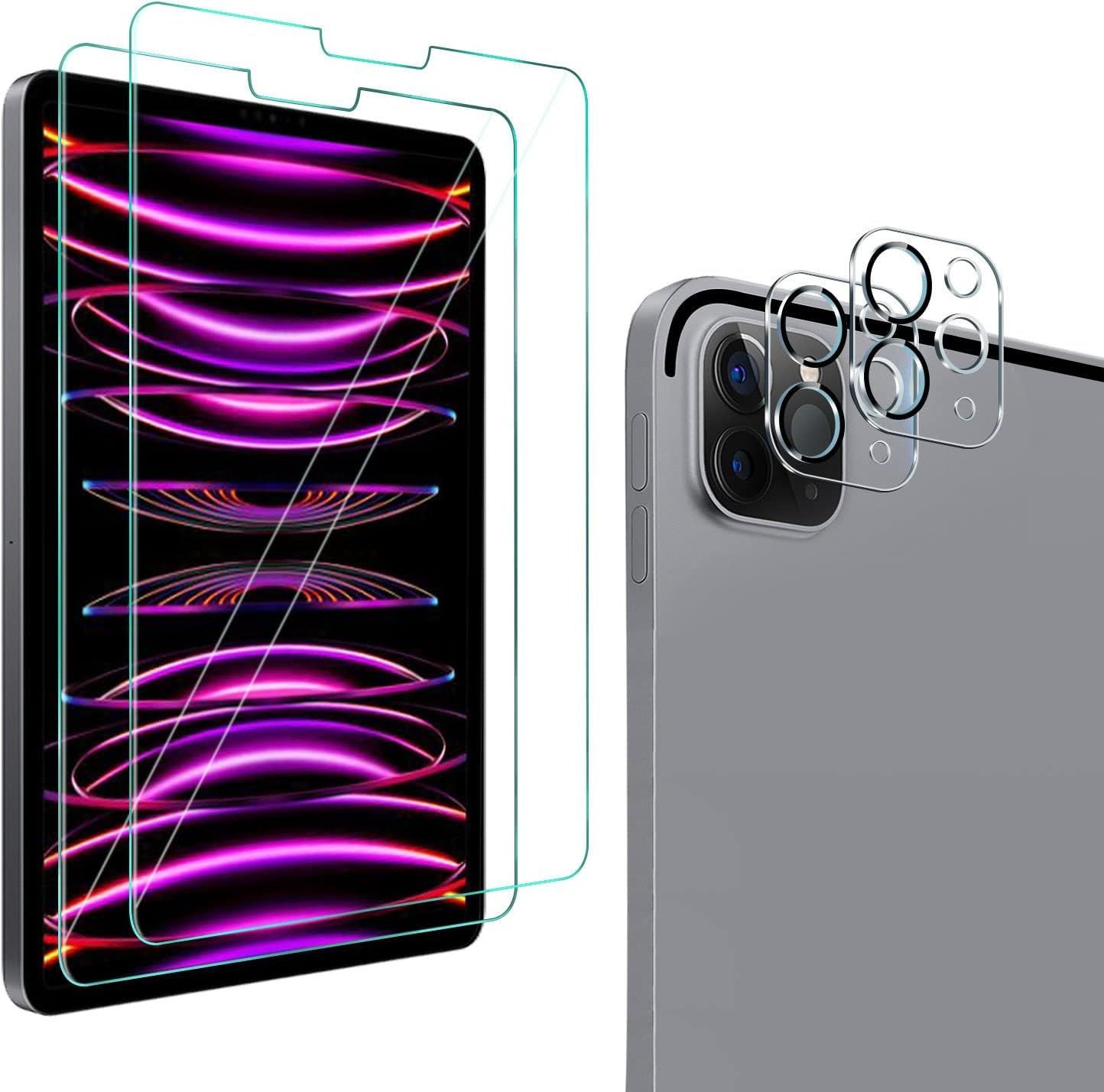 2+2 Pack Tempered Glass Protector for iPad Pro 12.9 with Ultra HD Camera Lens