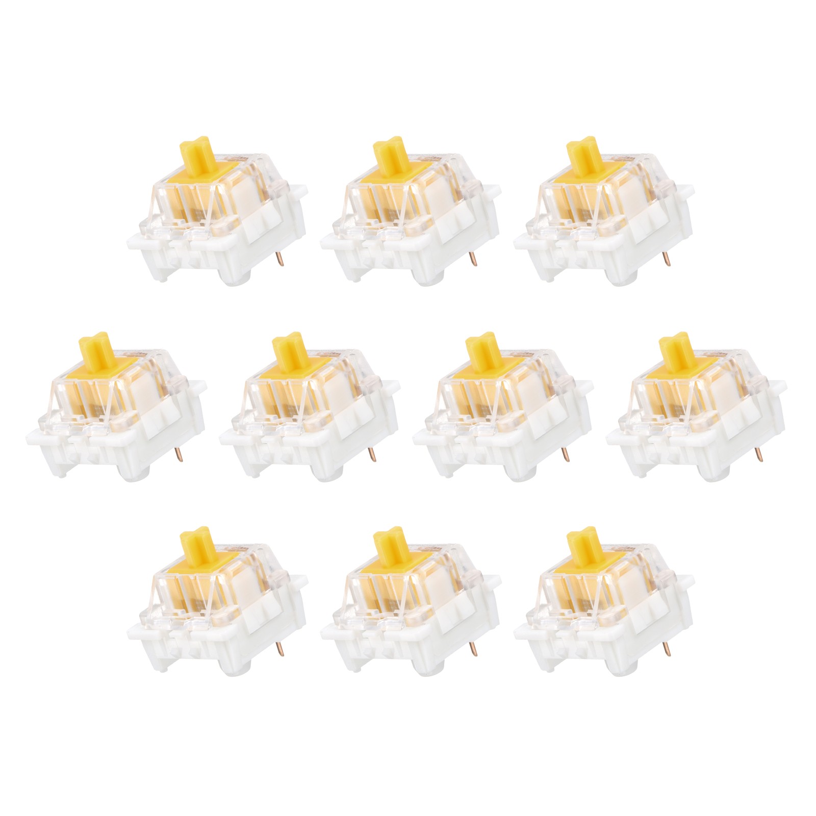 10pcs Yellow Keyboard Switches 3-Pin 45gf Linear Keyboard Switch Replacement