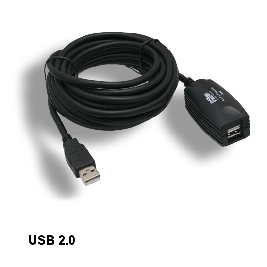 [10X] Black 16' Active Repeater USB 2.0 Type A Cable Cable w/ GL850A Chip