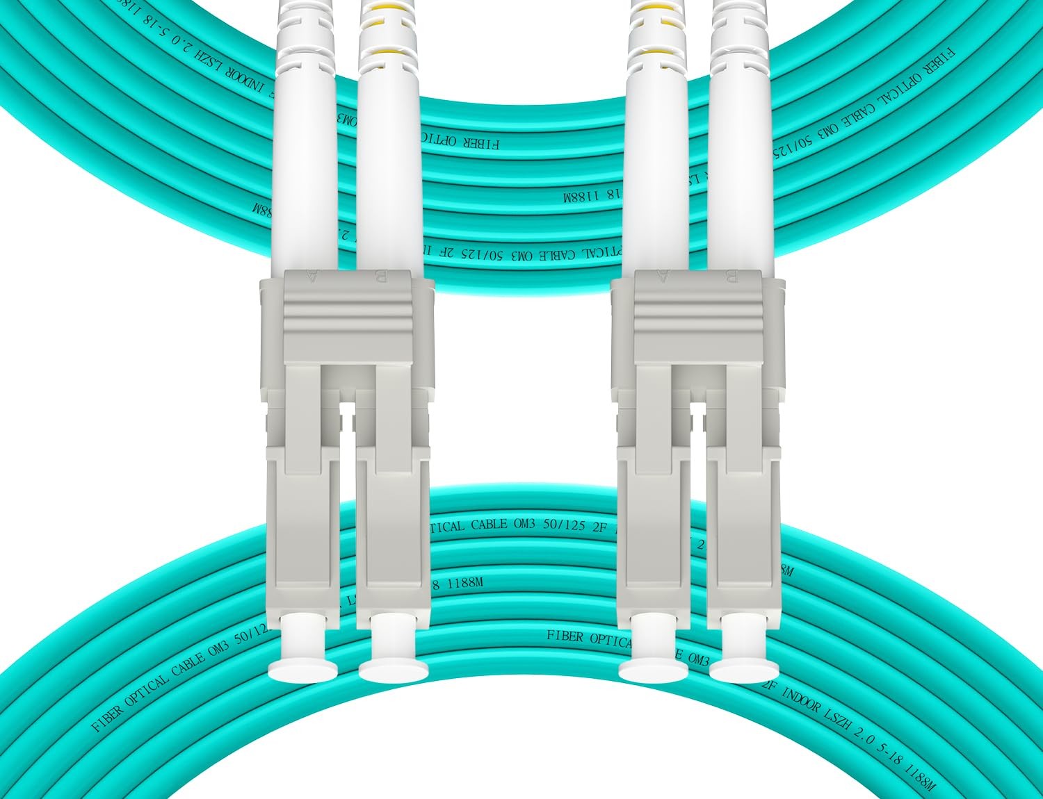 Fibergaga®LC to LC OM3 Fiber Patch Cable Multimode Duplex, 100m(328ft) | Mult...
