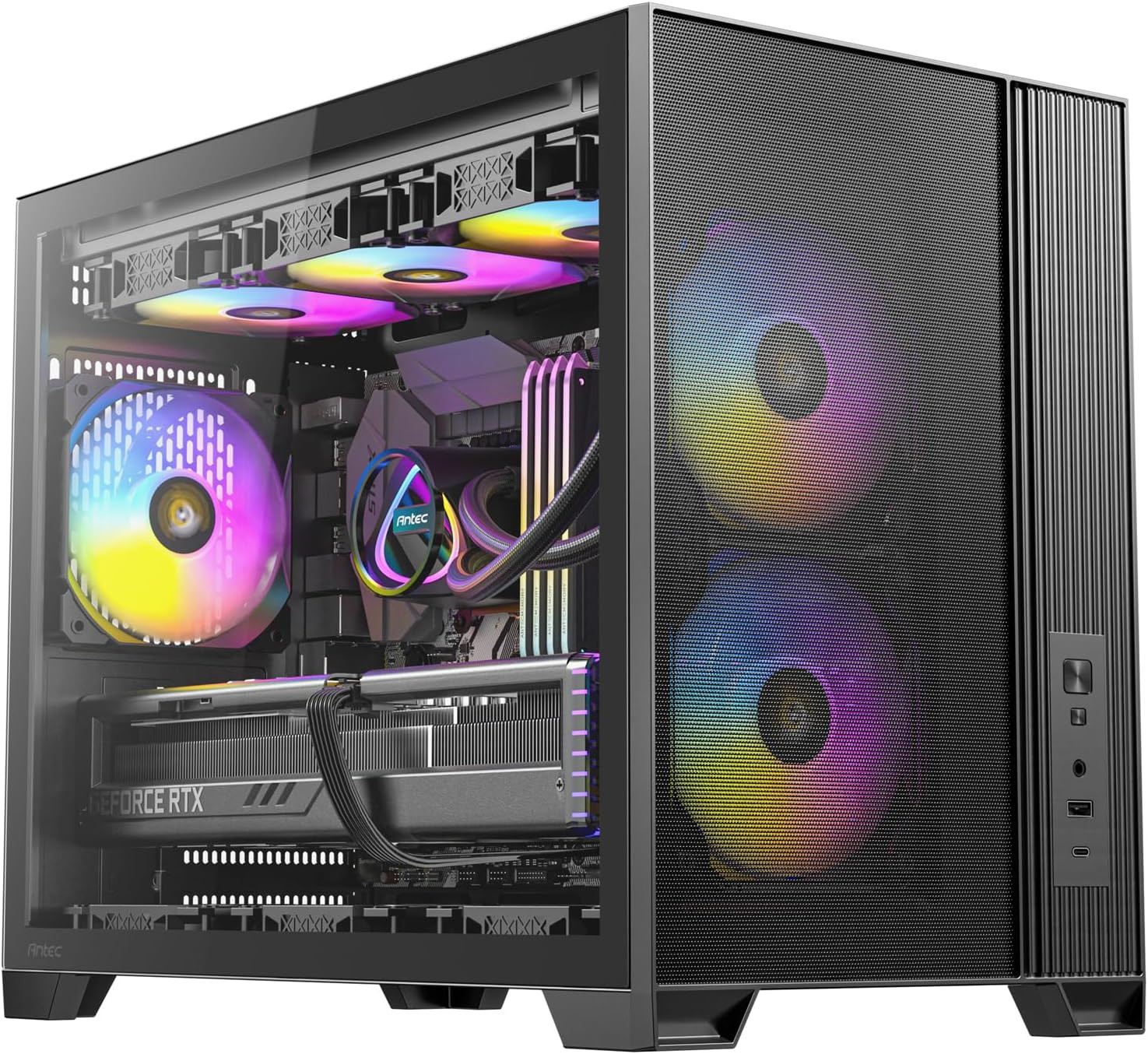 Flux M, 3 X 120 PWM ARGB,3 X 120 PWM Reverse Fans Included, Vertical Airflow Des