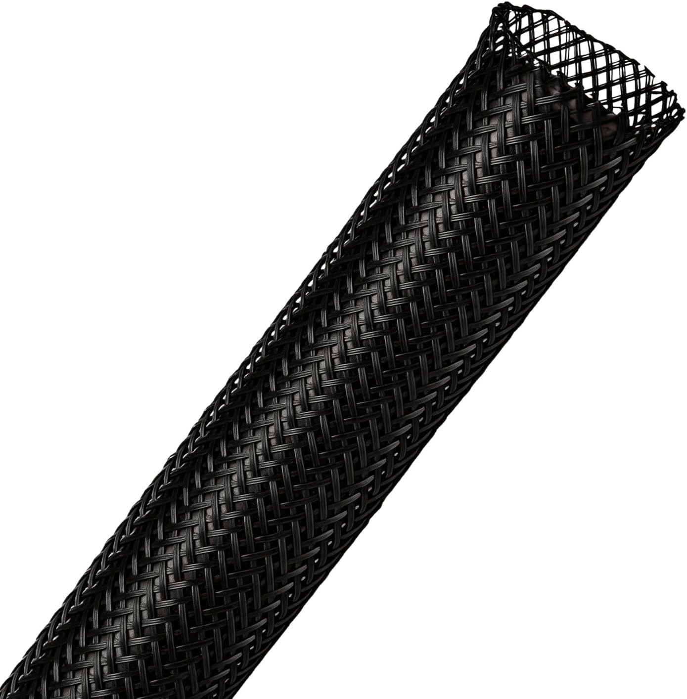 100Ft – 1/2 Inch PET Expandable Braided Cable Sleeve – Black – Wire Loom