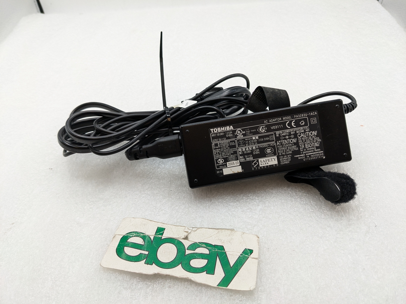 Genuine Toshiba Power Adaptor for PA3201U-1ACA PA3283U-1ACA PA3283U-5ACA 75W