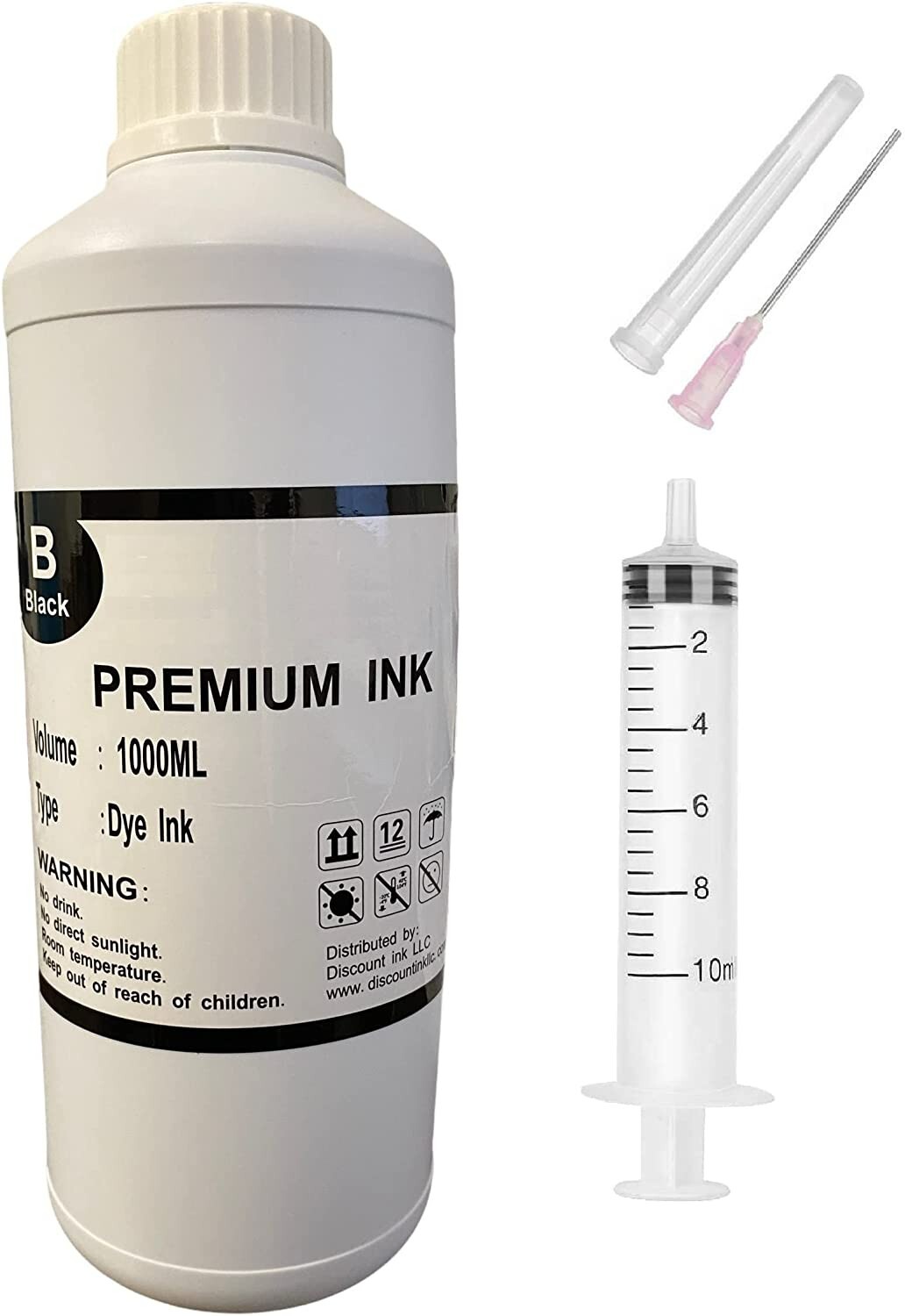 1000ml 1 Liter Refill Bulk Ink for HP all Printers Black CISS