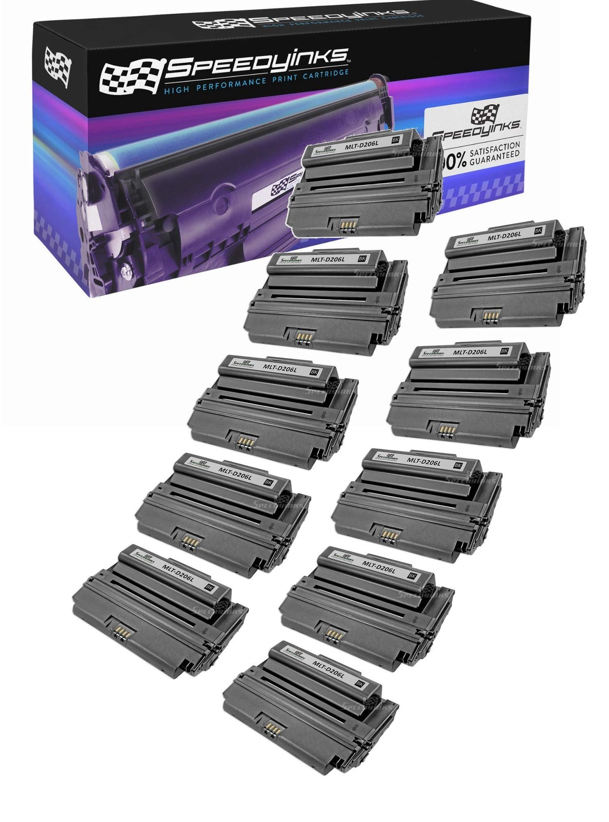 10pk Alternative Toner Replacement for Samsung Toner MLT-D206L Black Toner