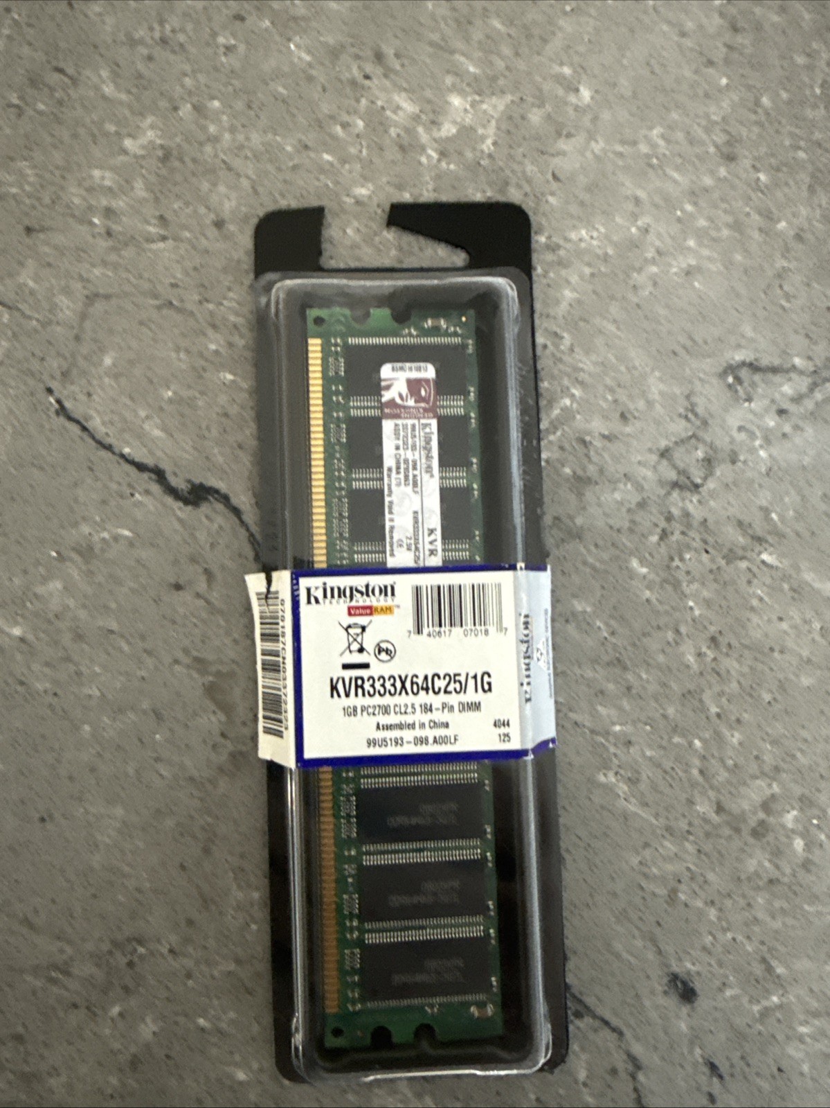 Kingston Memory 1GB 184 Pin KVR333X64C25 Open Box