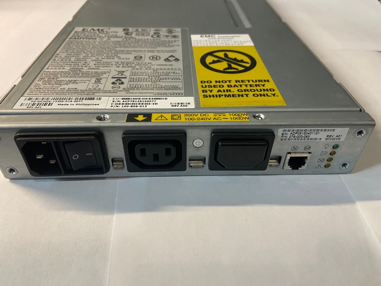 EMC 1000W Power Supply with new battery set 1 year warranty, 078-000-083