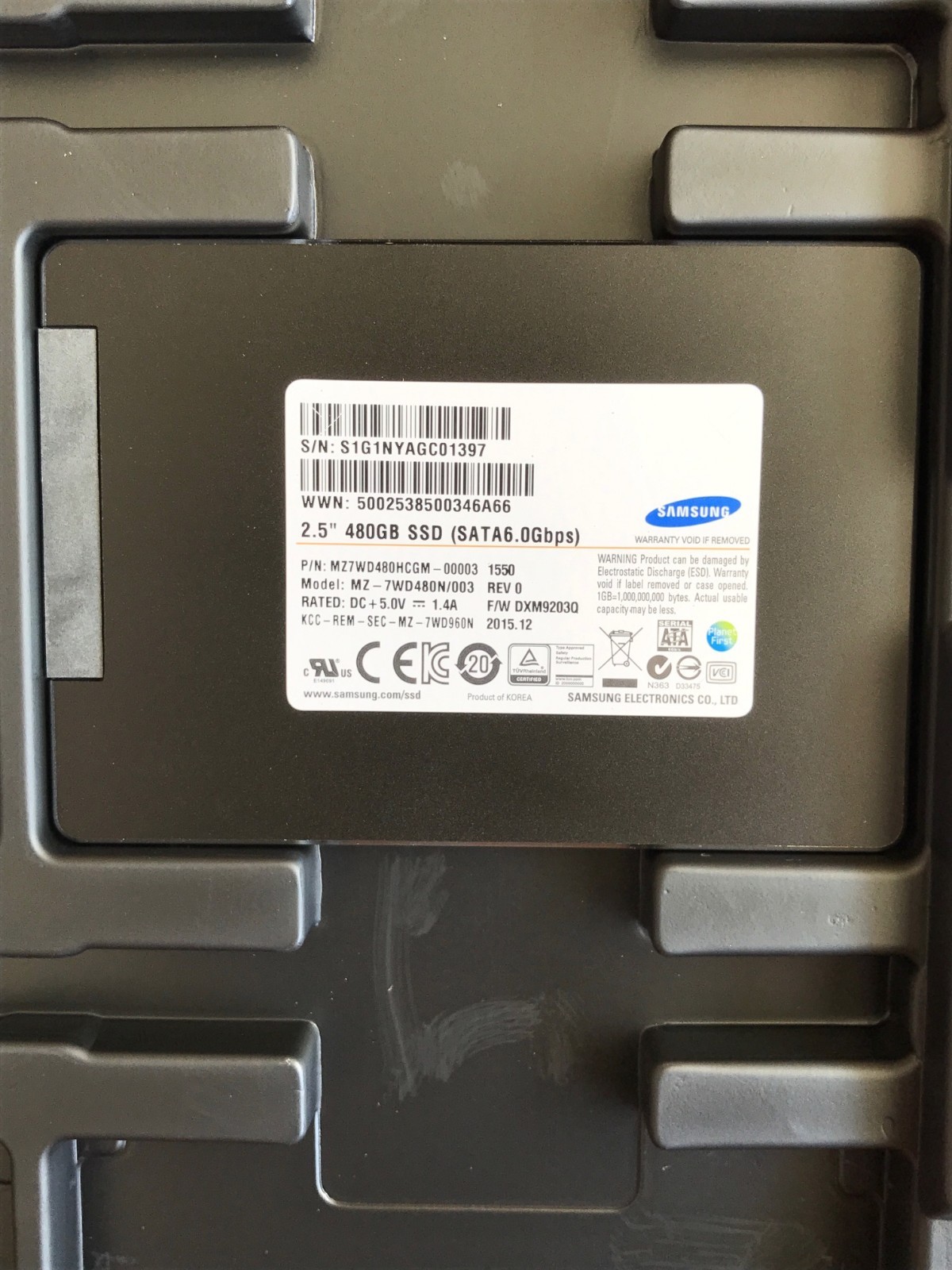 *New* Samsung SM843TN (MZ7WD480HCGM-00003) 480GB, 2.5" SATA Enterprise SSD