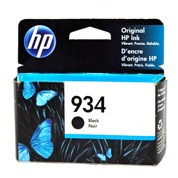 New HP 934 Black Ink Cartridge C2P19AN Factory Sealed EXP 09/2022