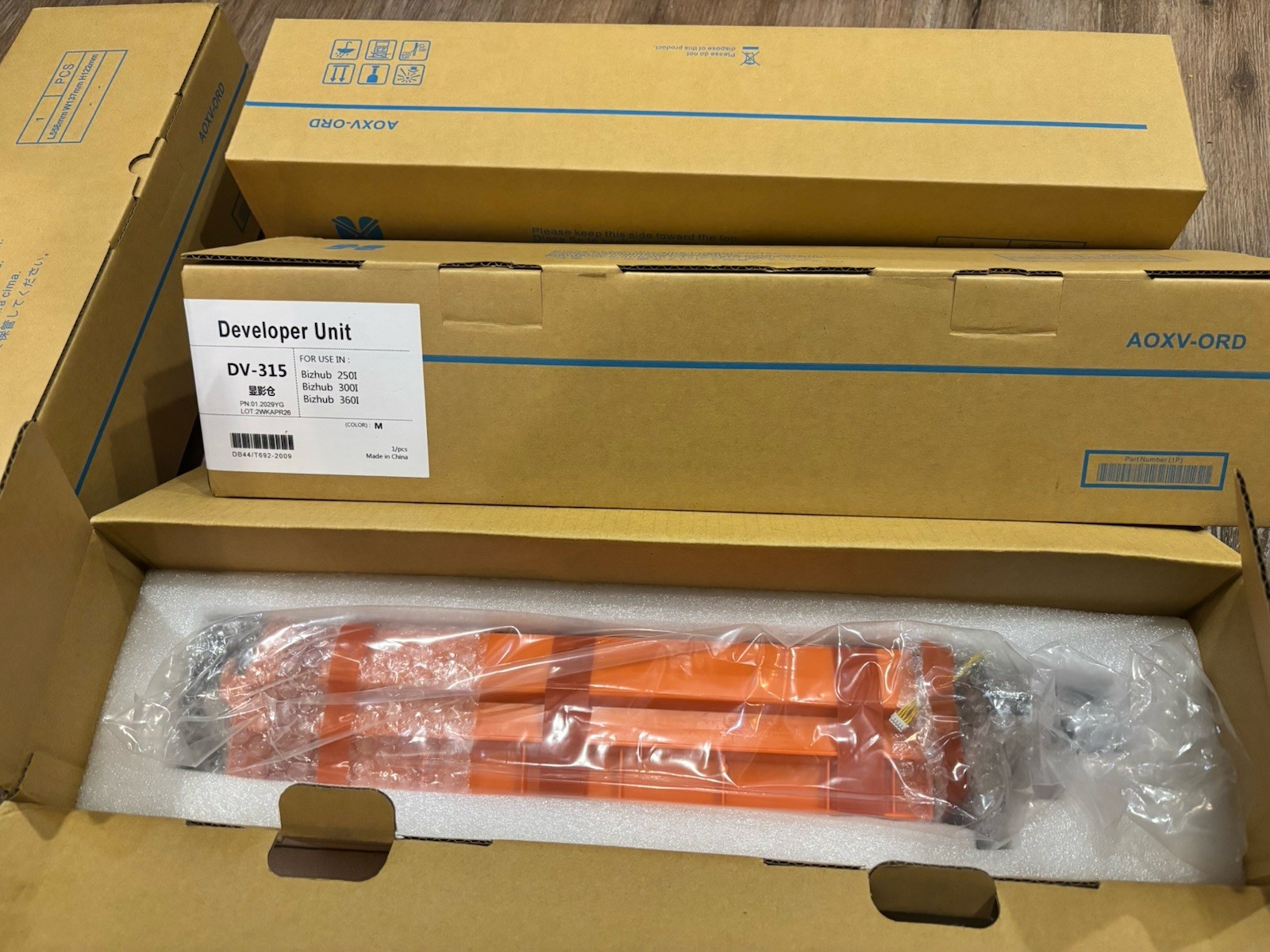 4-Pack Genuine Konica Minolta DV315K (AAV703D) CMYK Developer Units NEW + SEALED