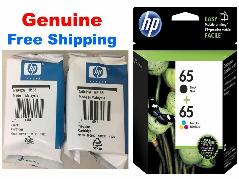 Genuine HP 65 Ink Cartridge Combo Pack for HP 2622 3752 3722 printer