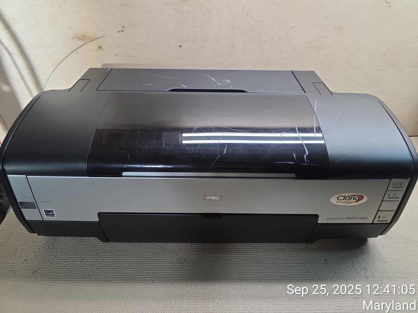 Epson Stylus Photo 1400 Wide Format Printer Bulk Black Ink Powers On Untested