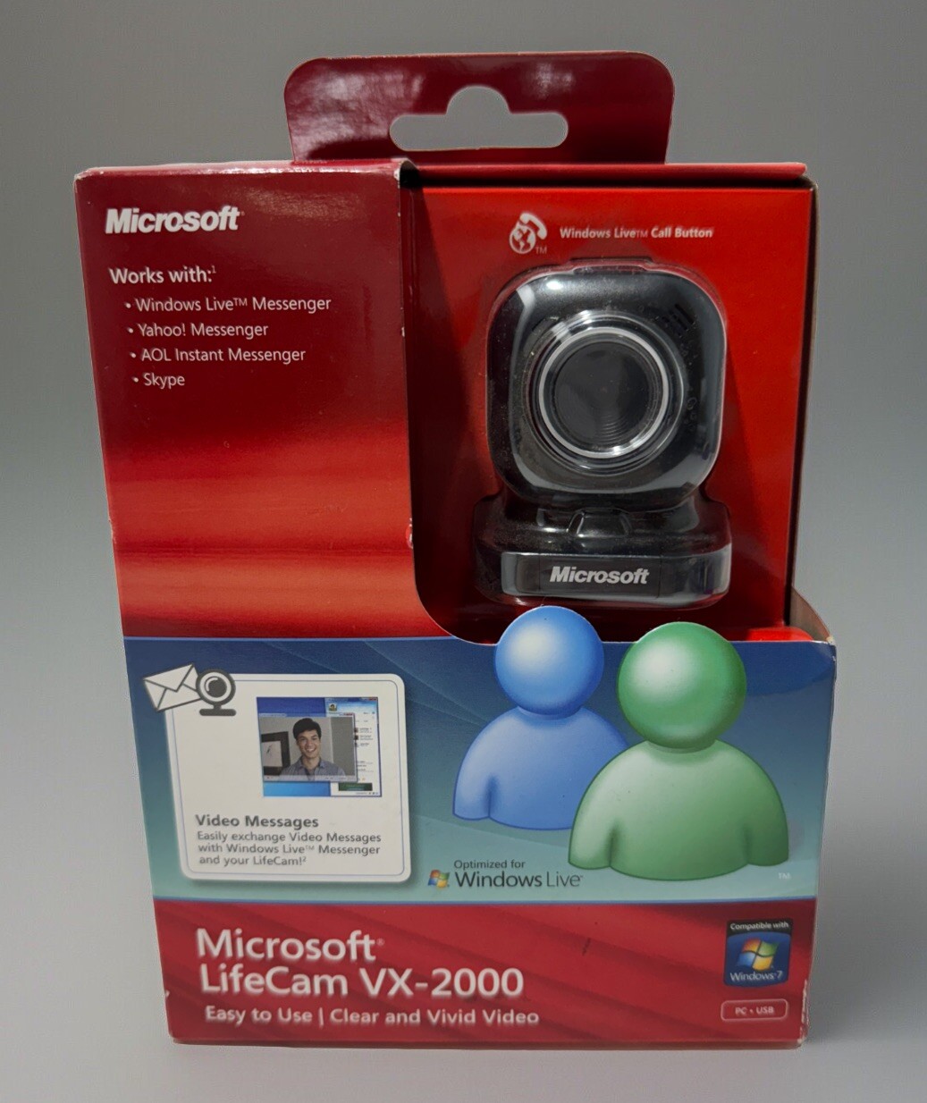 Microsoft LifeCam VX-2000 Web Cam w/ Built-in Microphone PC - USB New S4