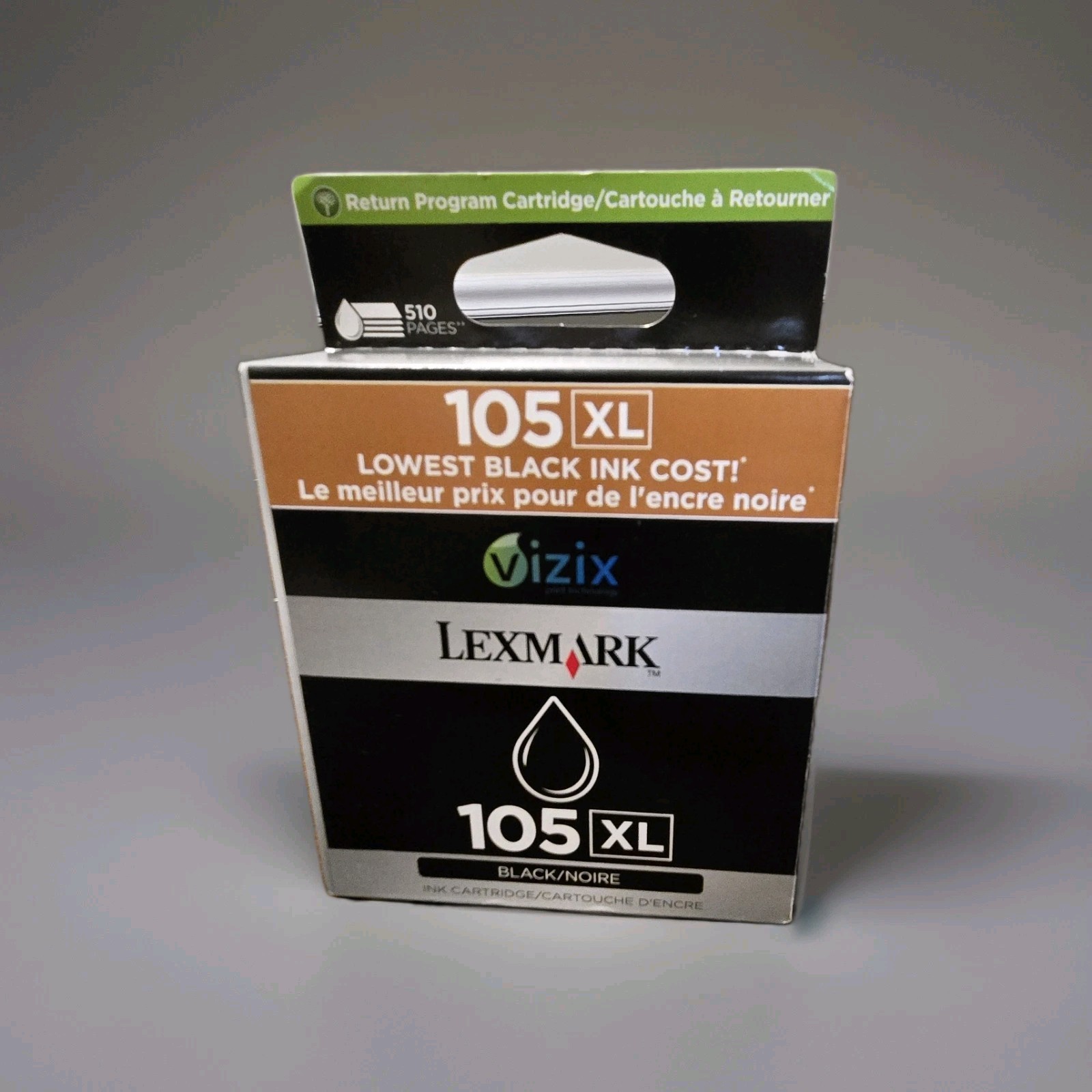 Lexmark 14N0822 105XL High Capacity Black Ink Genuine OeM Sealed Box 