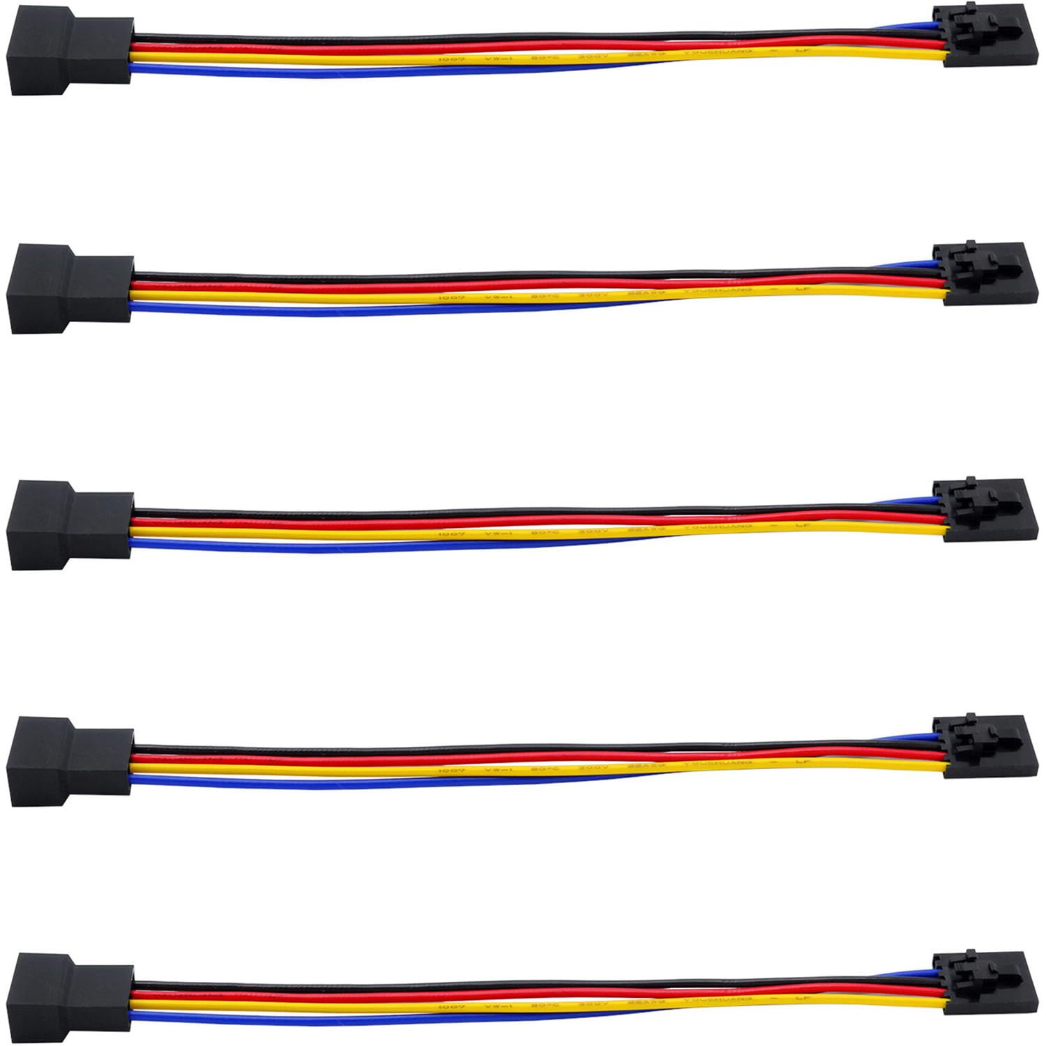 5Pcs 5Pin to 4Pin Fan Adapter Cable,Pc CPU Fan Connector Converter