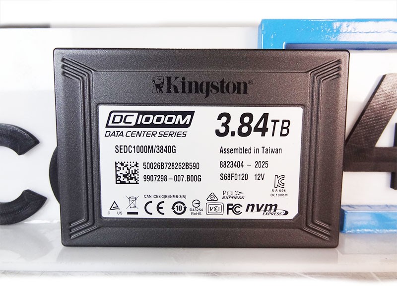 KINGSTON SEDC1000M/3840G 3.84TB NVME GEN3 U.2 DC 1000M 2.5IN SSD