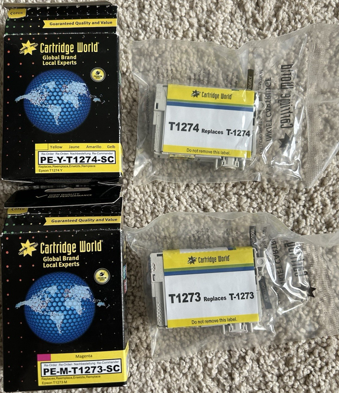 Cartridge World Compatible Ink Cartridges for Epson T1274 T1273 T1272 CMY Inkjet