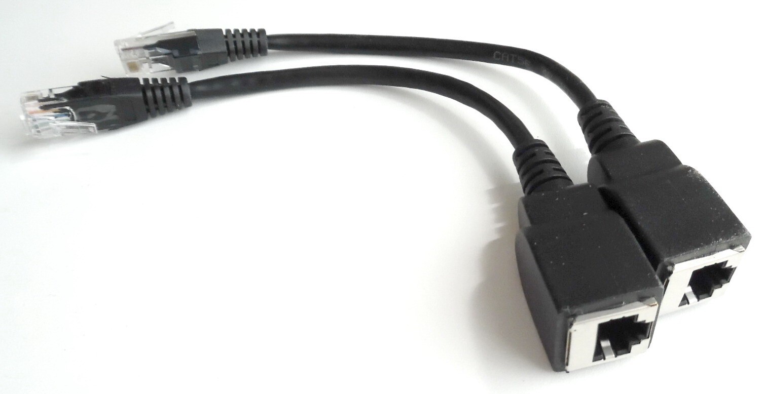 2x 8" Cross-Over CAT.5e RJ45 Male to Female Adapter