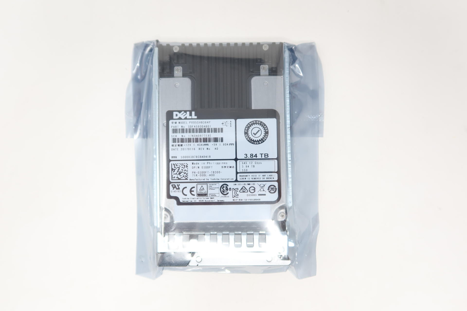 03DDFT Dell 3.84TB 2.5" SAS SFF 12G MU SSD Server Solid State Drive