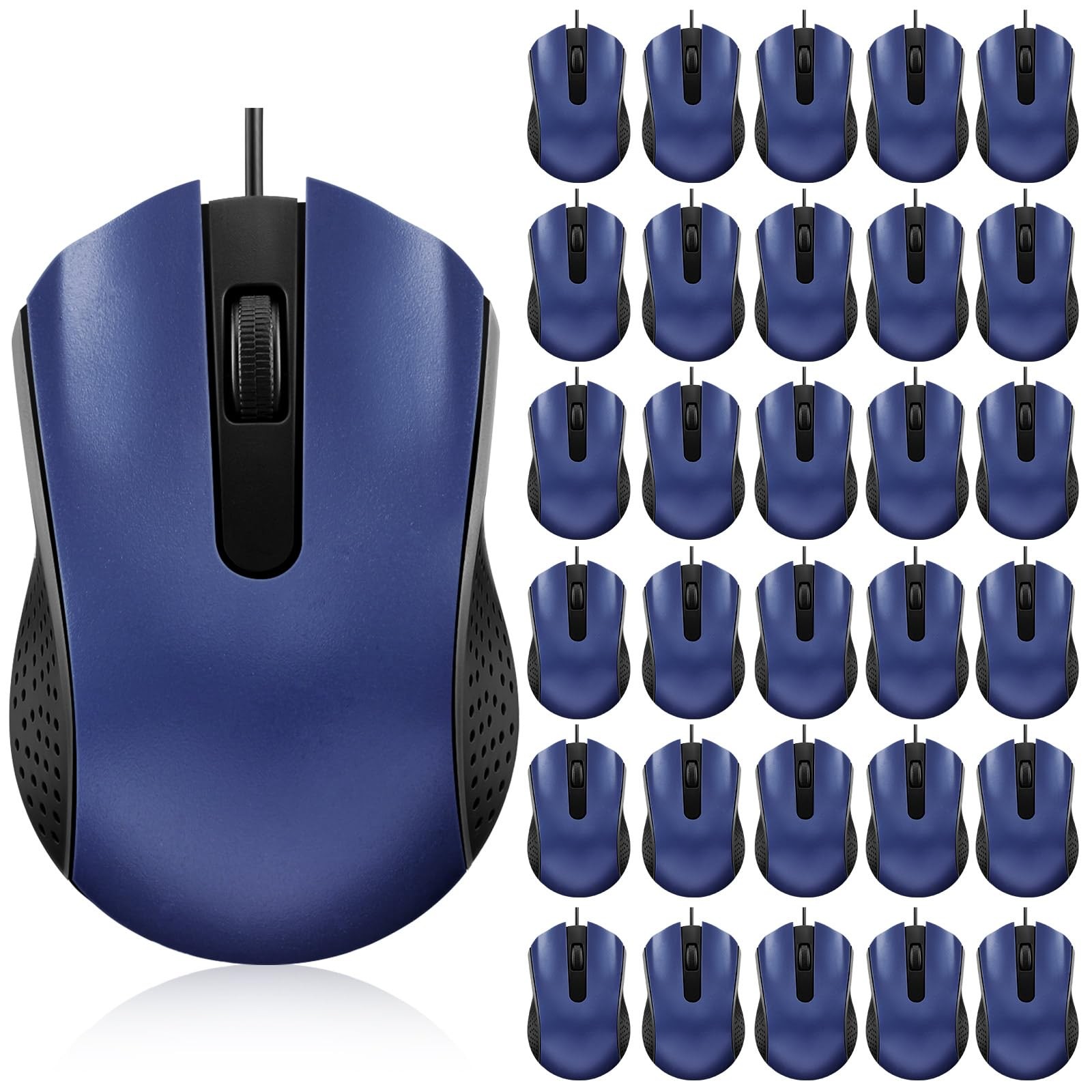 30 Pcs USB Wired Mouse Computer 3 Button Mice Bulk Corded USB Mouse for PC De...