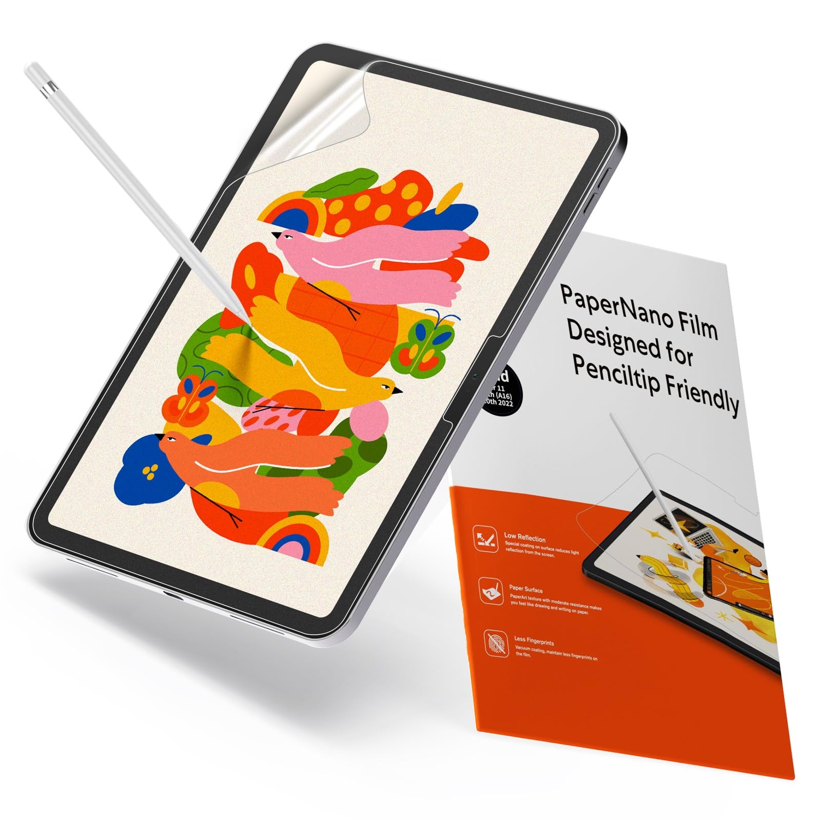 KCT 2 Pack Paperfeel Screen Protector for iPad A16 11th/10th & 10.9‘’