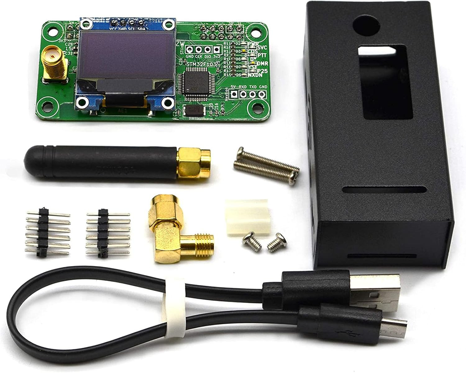 MMDVM Hotspot Hat Board(V1.5.2) with UHF 433Mhz Antenna OLED Display Aluminium C