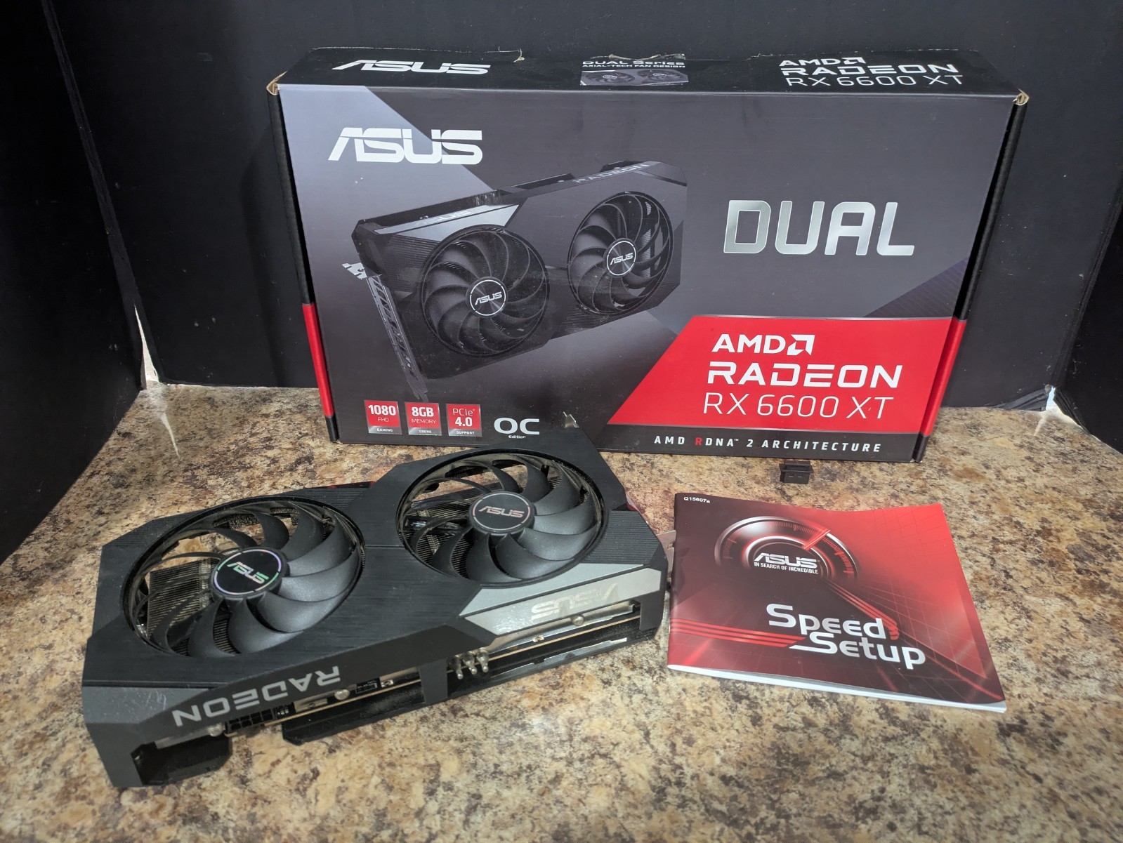 ASUS Dual Radeon RX 6600 XT OC 8GB GDDR6 Graphics Card Tested Working w/ Box